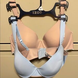 Izod Intimates Blue and Tan Bras for Everyday Comfort